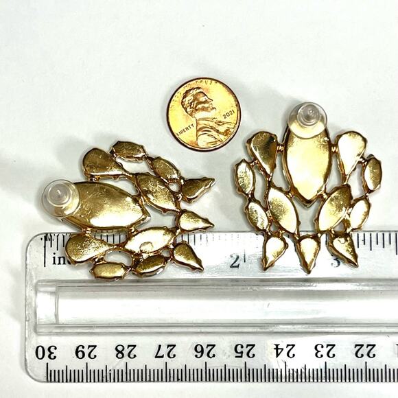 Chunky Statement Earrings Clear Silver Jewelry S26 - Picture 6 of 6